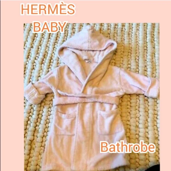 Hermes sz 2T bath Robe Pale Pink - Picture 2 of 8
